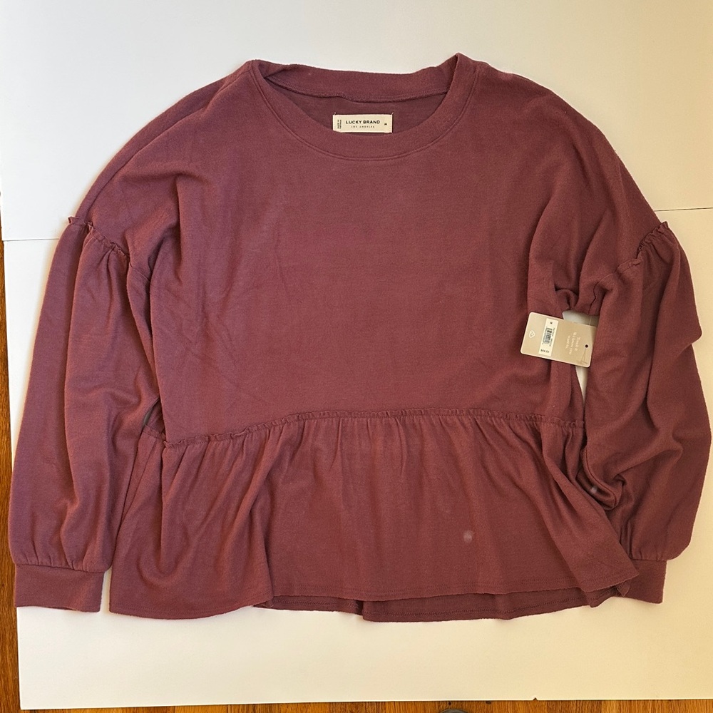 Lucky Brand Mauve Long Sleeve Top